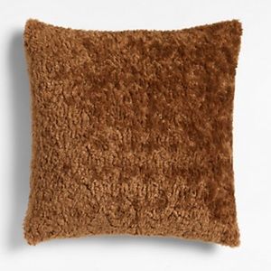 SOLD OUT caramel brown 23x23" sherpa faux fur throw pillow new w/o tags